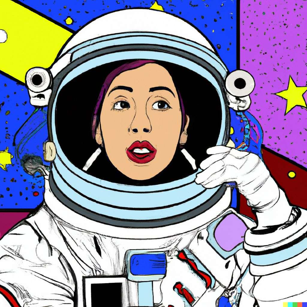 an astronaut, pop art